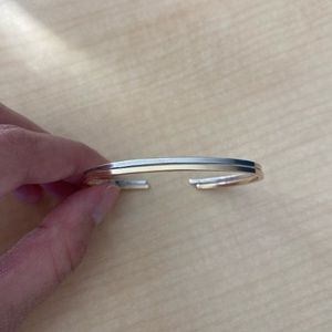 Sterling silver & 14k gold filled bangle square cuff bracelets